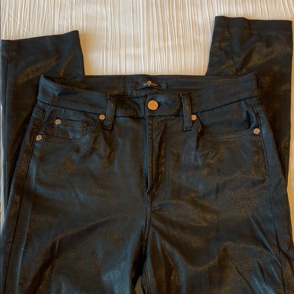 Shiny Black Skinny 7 For All Mankind 28